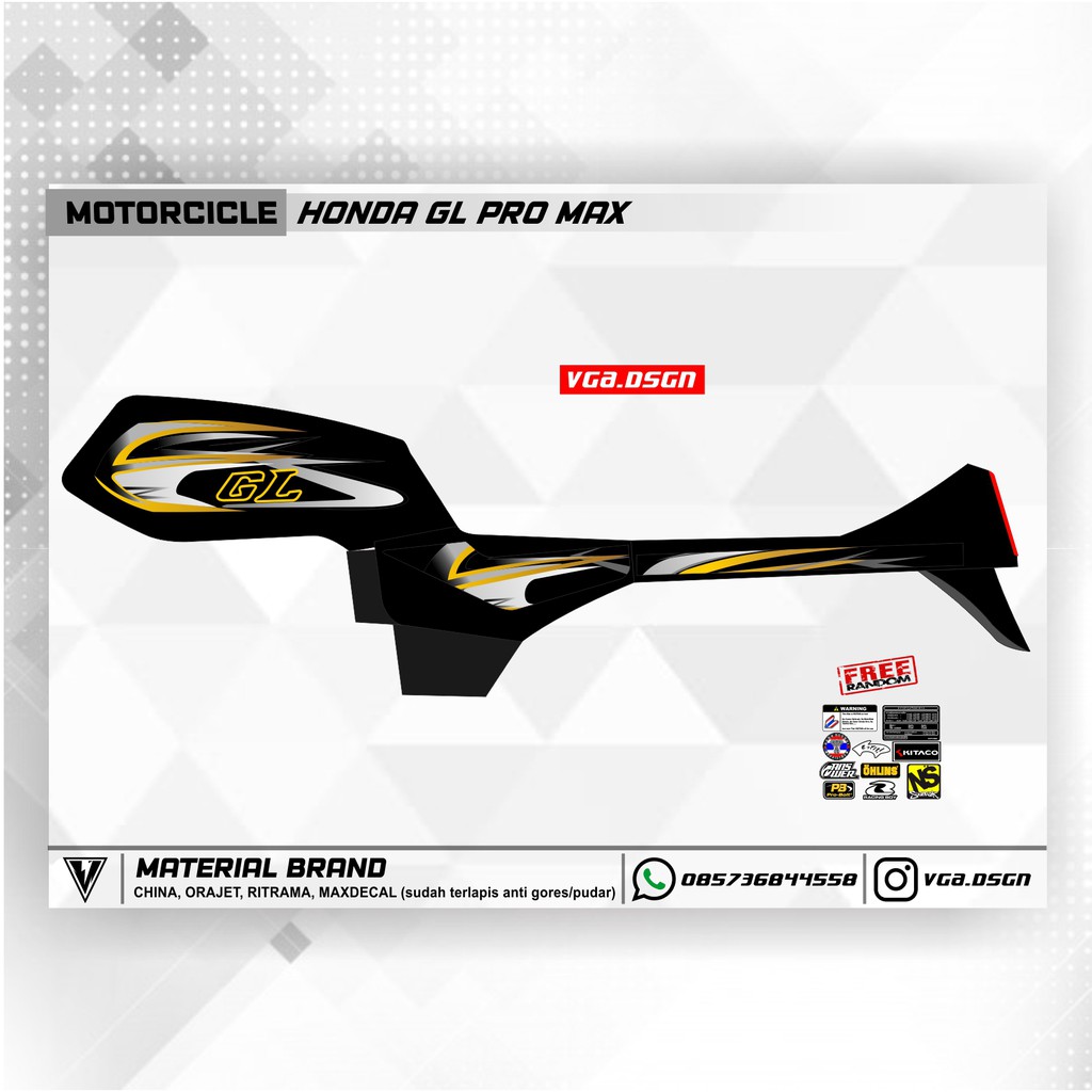 STIKER MOTOR GL PRO GL MAX GL SERIES GL NEWTECH STRIPING VARIASI SEPEDA MOTOR COSTUM HONDA GL PROMAX