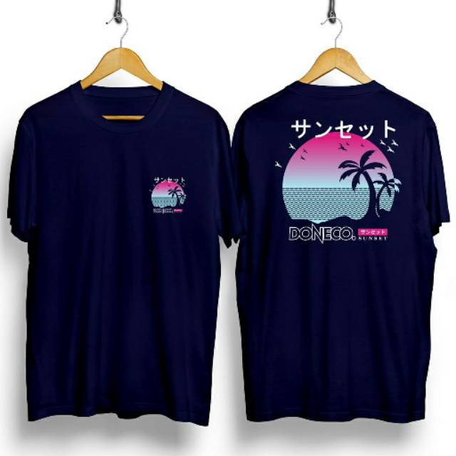 Fourfashion Kaos Pria Kaos Distro DONECO SUNSET NavyBlue CN737