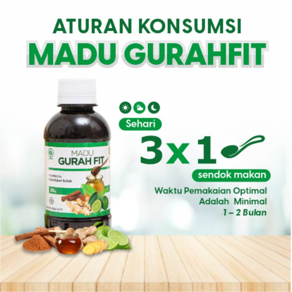 Madu Gurah Fit Obat Flu Batuk Herbal Sakit Tenggorokan Sesak Nafas Sinusitis Asma TB Isi 280 gr