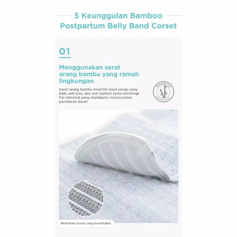 Korset Bambu Pasca Melahirkan Mooimom Bamboo Postpartum Belly Band korset pelangsing hadiah lahiran