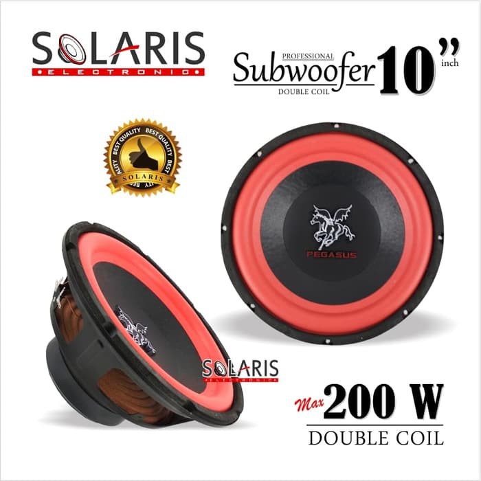Good Quality  SUBWOOFER 10 Inch 200 Watt DOUBLE COIL Pegasus PG-1095 F YH17