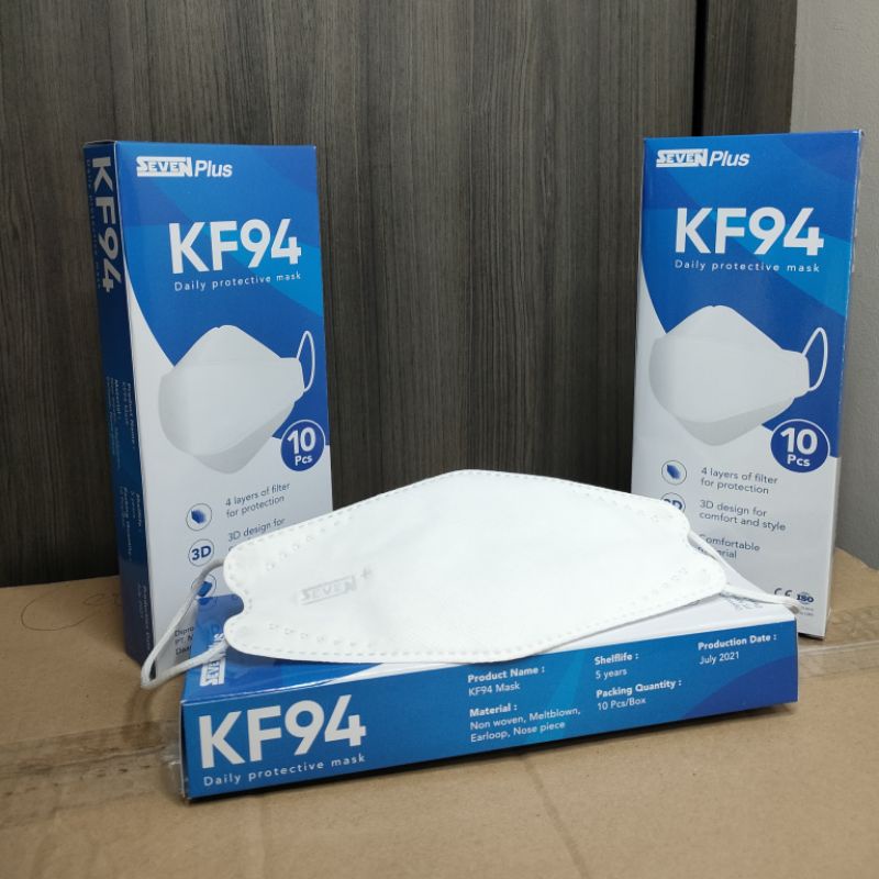 MASKER SEVEN PLUS KF94 [ PUTIH ] 10 pcs/box