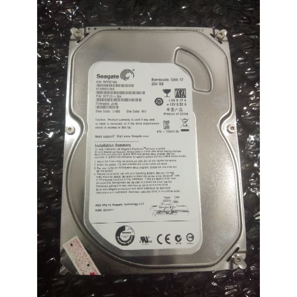 Hardisk PC 250Gb Merk Seagate