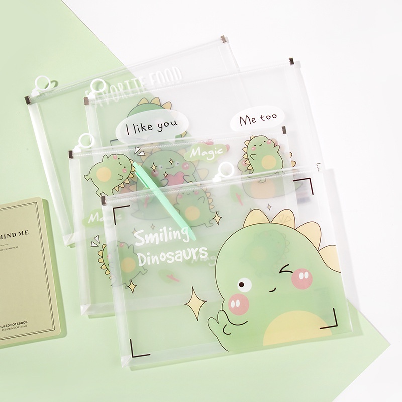 Pouch Dino  Sakura  Animal  Unicorn Tempat Pensil Karakter Transparan Impor