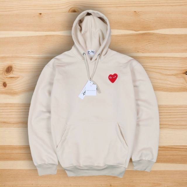 cream cdg hoodie