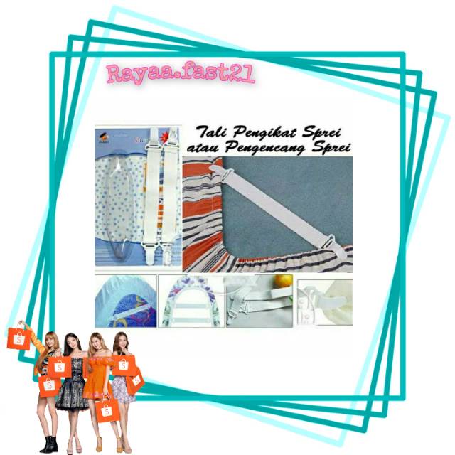 Pengait sprei karet jepitan sudut sprei 1 pack isi 4 pcs