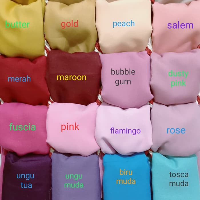 Stok Ready Jilbab Hijab Kerudung Segi Empat Saudia Katun Rawis Polos Aneka Warna Murah
