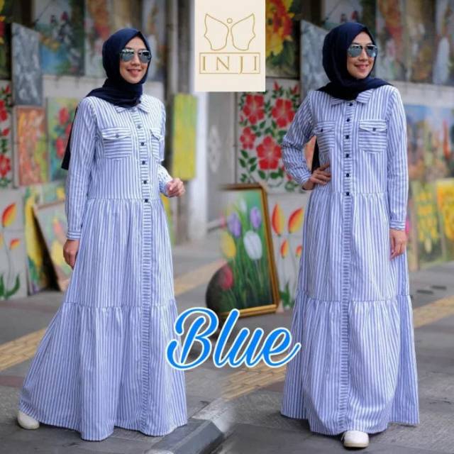 READY SIAP KIRIM/GAMIS KATUN/DRESS ZARA BY INJI/GAMIS GARIS/GAMIS MURAH BUSUI