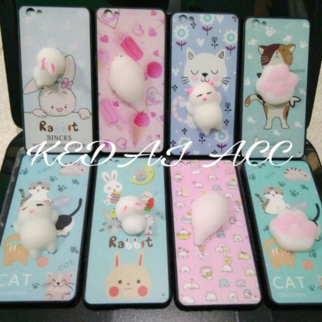 CASE 3D SQUISHY BUNNY CATS OPPO F3 PLUS HARD CASE CASING KARAKTER MOTIF KARTUN OPPO F3PLUS F3+