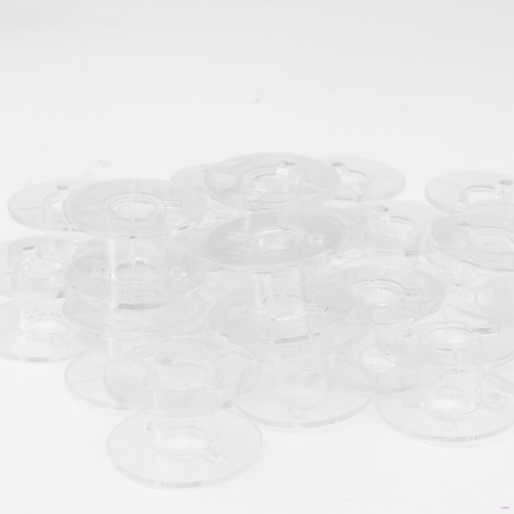 25pcs Bobbin Spool Kosong Bahan Plastik Bening Untuk Mesin Jahit