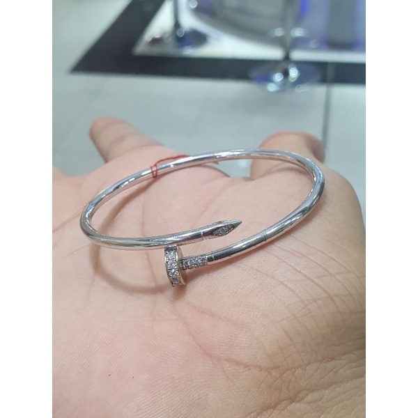 gelang paku spiral emas putih