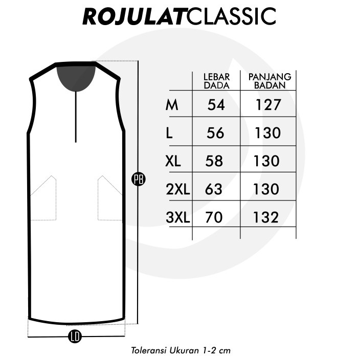 Sholat-Rompi- Baju Koko Gamis Jubah Pakistan Rojulat - Rompi Jubah Sholat Rosal - Putih, M -Rompi-