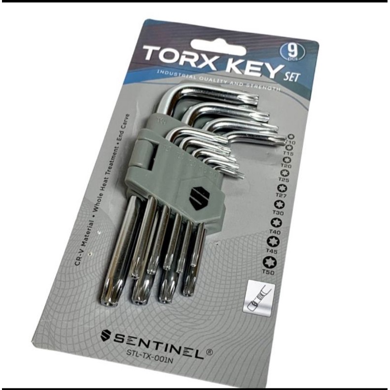 SENTINEL KUNCI L SET BINTANG BERLUBANG 9PCS TORX KEY SET