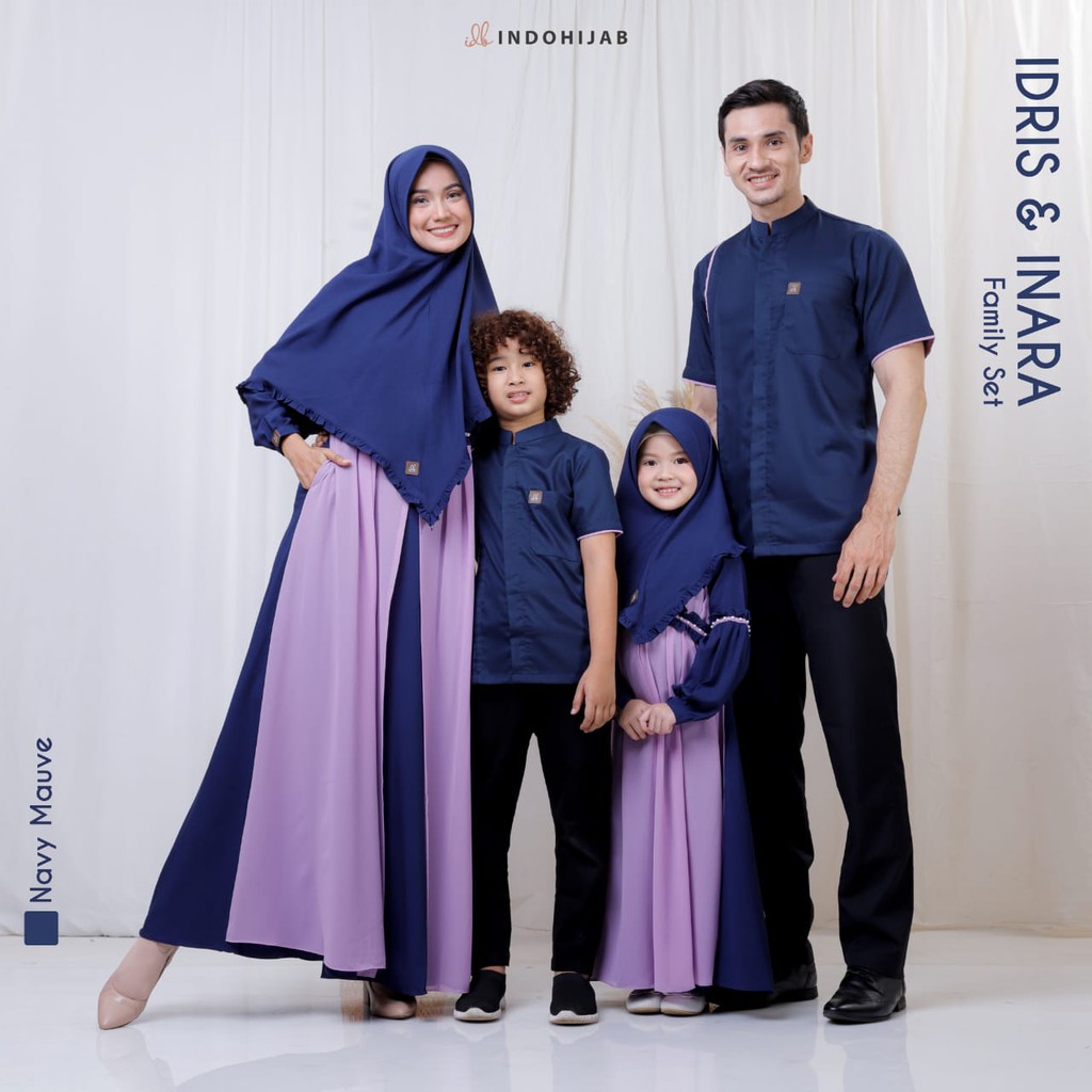 [PRE ORDER] Sarimbit IDRIS & INARA "Navy Mauve" by IndoHijab
