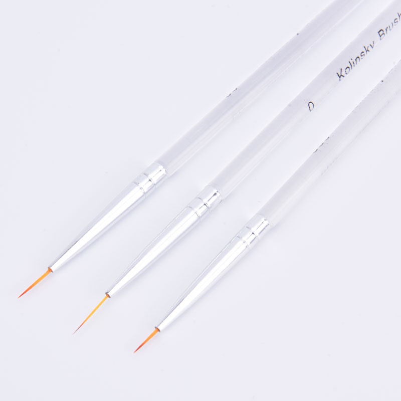 3pcs / set Pen Brush Untuk Menggambar / Melukis Kuku DIY