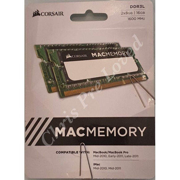 Corsair Mac Memorry 16GB (2x8GB) DDR3L 1600MHz