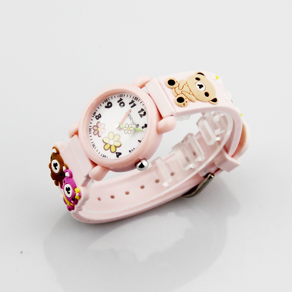 Bear cute cartoon watch silicone jelly waterproof watch girl student personality children's watch