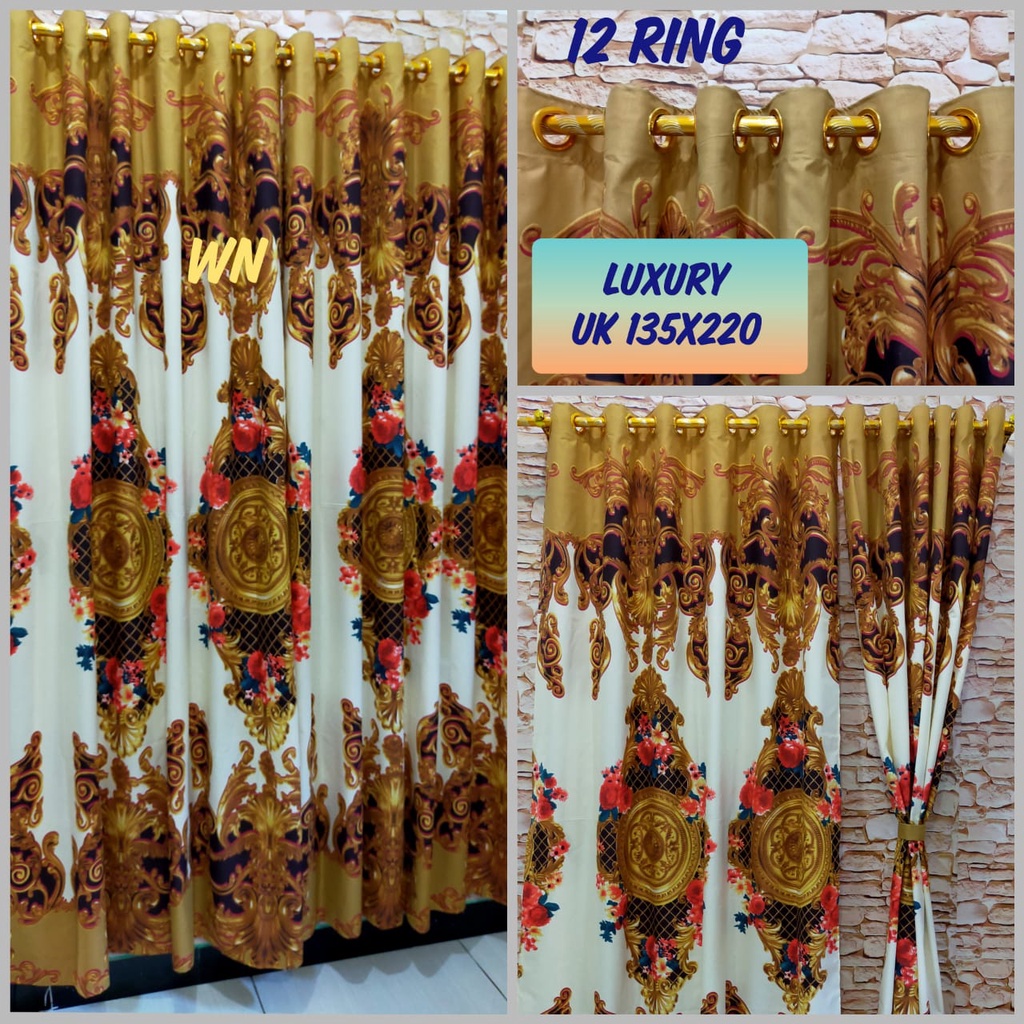 SIAP KIRIM!!! Grosir Tirai Pintu Homemade Murah produksi sendiri 12 ring besar uk 135x220