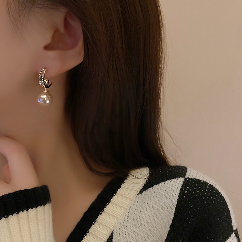Anting S925 Silver Needle Aksen Mutiara Untuk Wanita