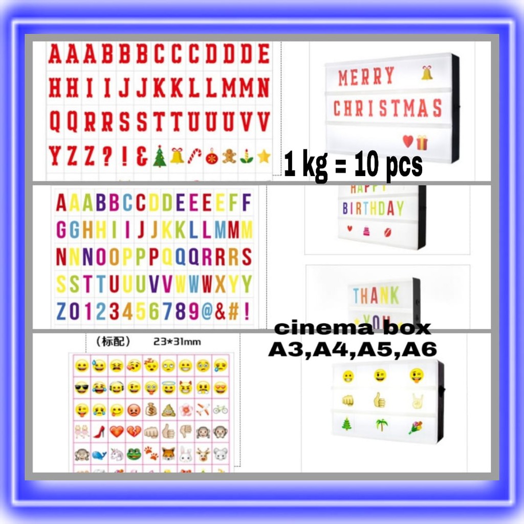 

READY STIKER A3 A4 A5 A6 Cinema Box KOTAK JENIS Tumblr Lampu Dekorasi