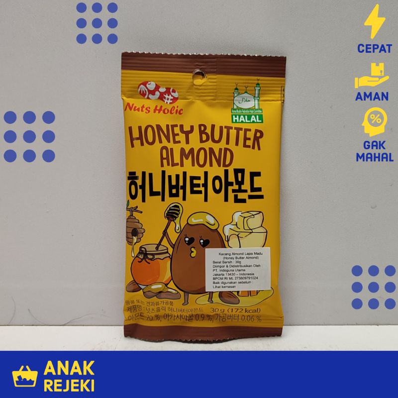 

Nuts Holic Honey Butter Almond 30gr - Almond Lapis Madu Nutsholic 30 g