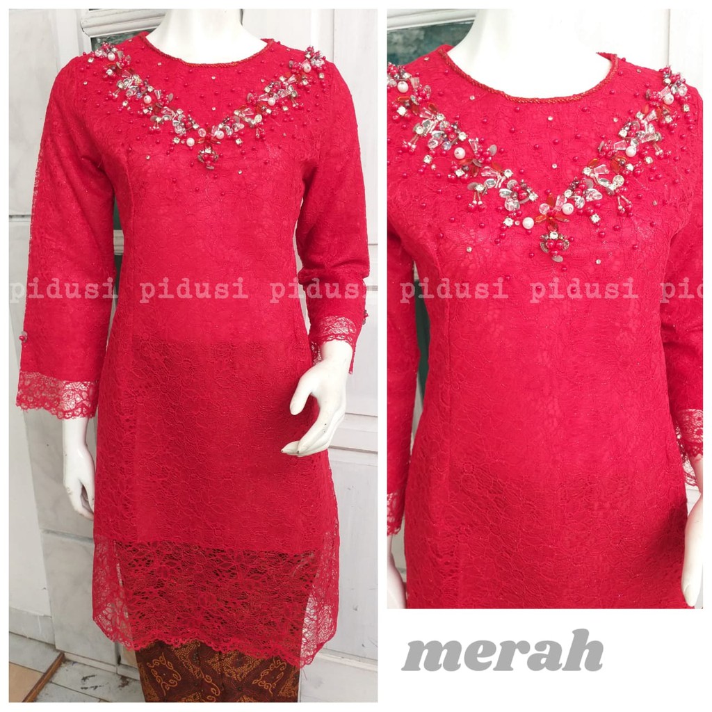 PROMO TUNIK BROKAT PAYET / TUNIK BROKAT PAYET MUTIARA / TUNIK PESTA (ATASAN SAJA)