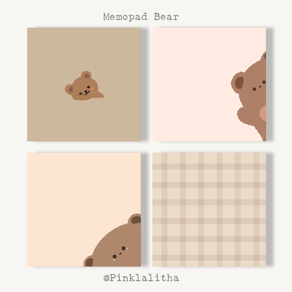 

Pinklalitha 48 Lembar Kertas Memopad Beruang Cokelat Lucu