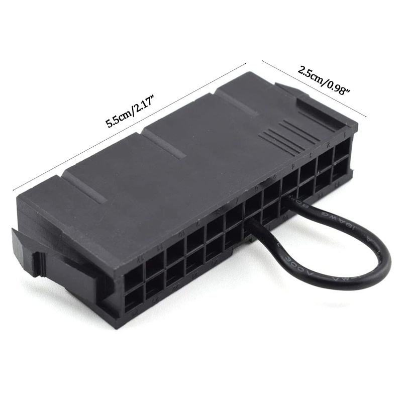 Btsg 24Pin ATX PC Power On/Off Saklar Jumper Bridge Adaptor 4.5x2.2cm/1.77x0.87in