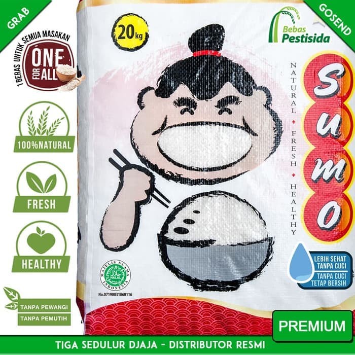 

Beras sumo 20kg Super premium kemasan merah