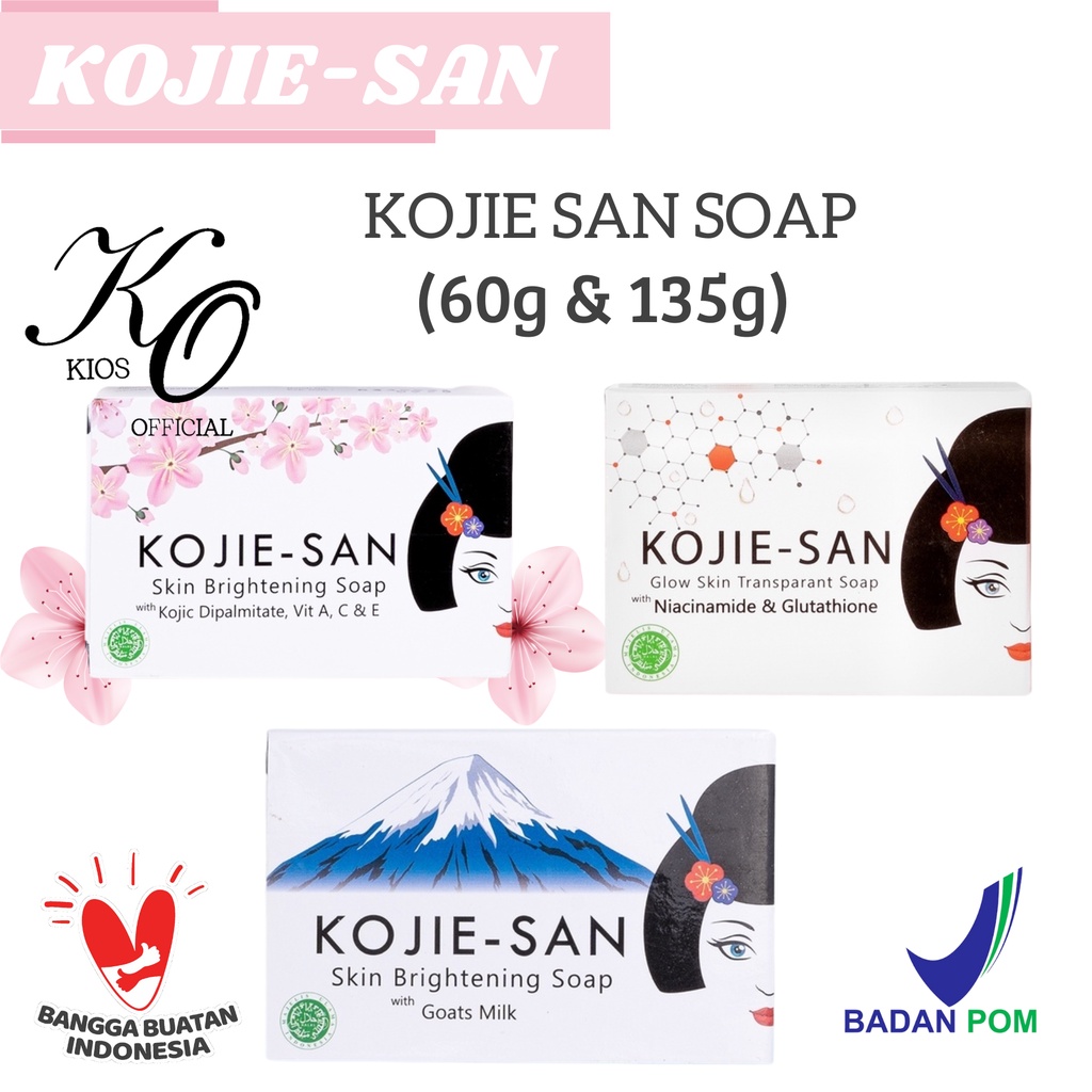 Kojie San Brightening Soap Goat Milk / Brightening Soap Kojic / Niacinamide &amp; Glutathione Soap 65g &amp; 135g