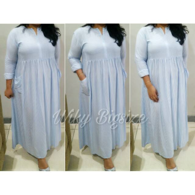 Puspa Maxi Dress Stripes Blue