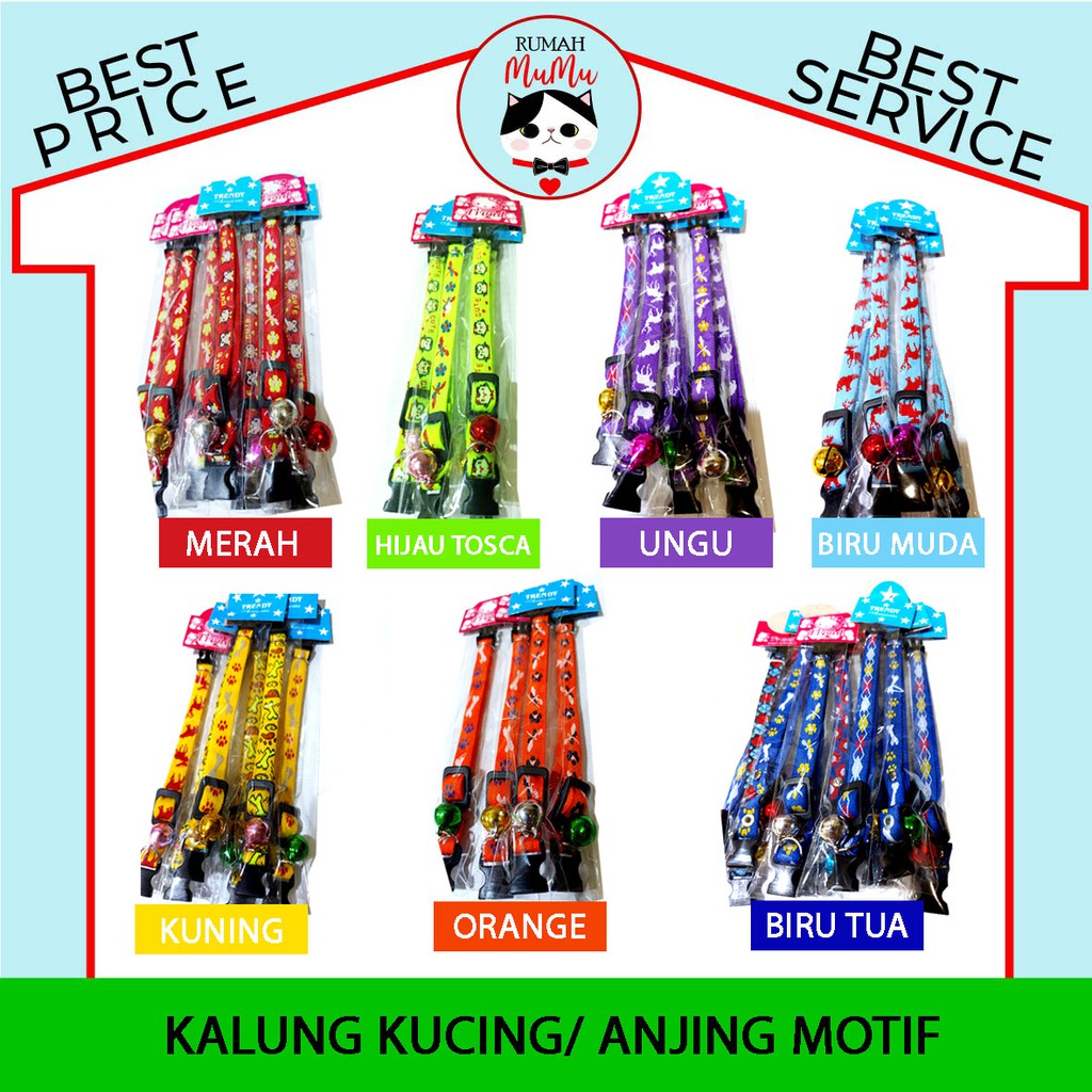 KALUNG KUCING COLLAR SUPER CUTE MOTIF BANYAK WARNA MURAH BERKUALITAS