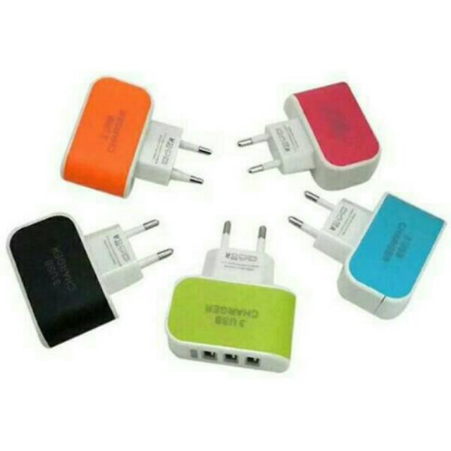 Charger LED 3 port USB / batok charger
