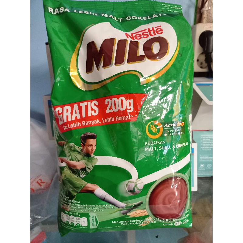 milo active go 1 kg free 200 gr(promo)