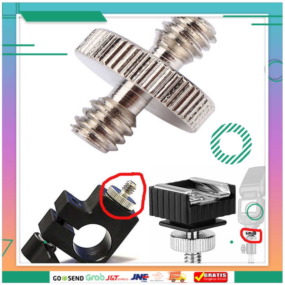 (BISA COD) FTIHSHP Hot Shoe 1/4 Male to 1/4 Male Thread Adapter - RV81