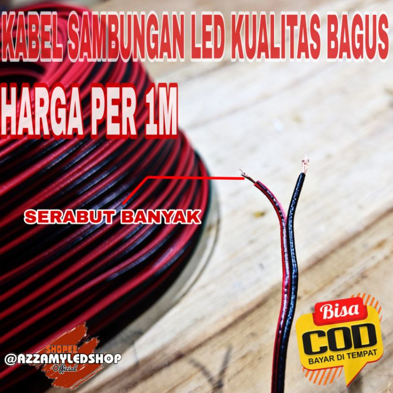 kabel LED kabel sambungan LED alis LED kolong motor mobil 2 jalur harga per meter kualitas bagus