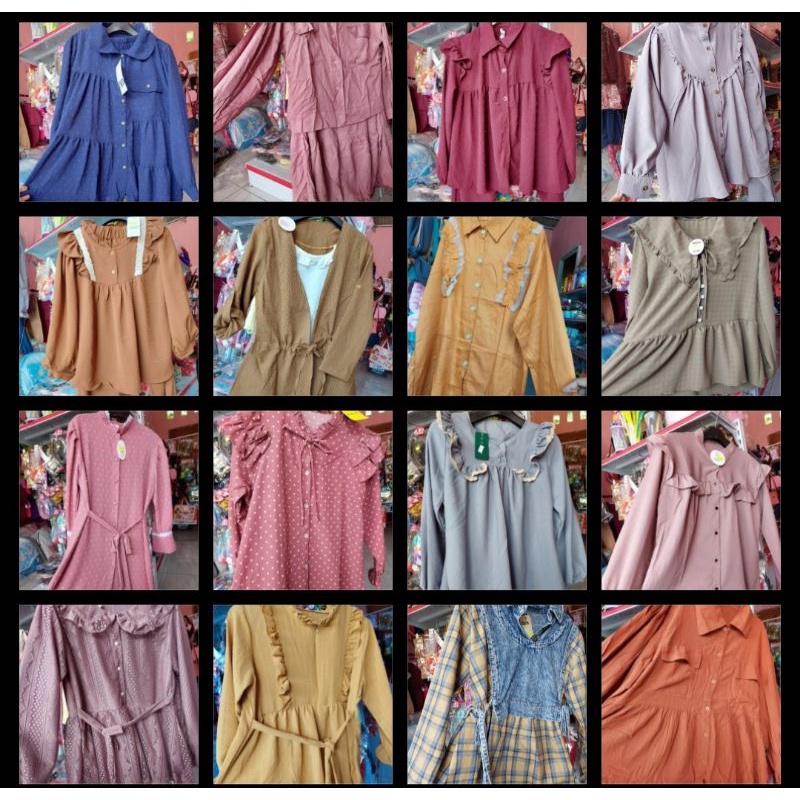 SETCEL crinkle, rubi, syakila BRANDED PREMIUM murah