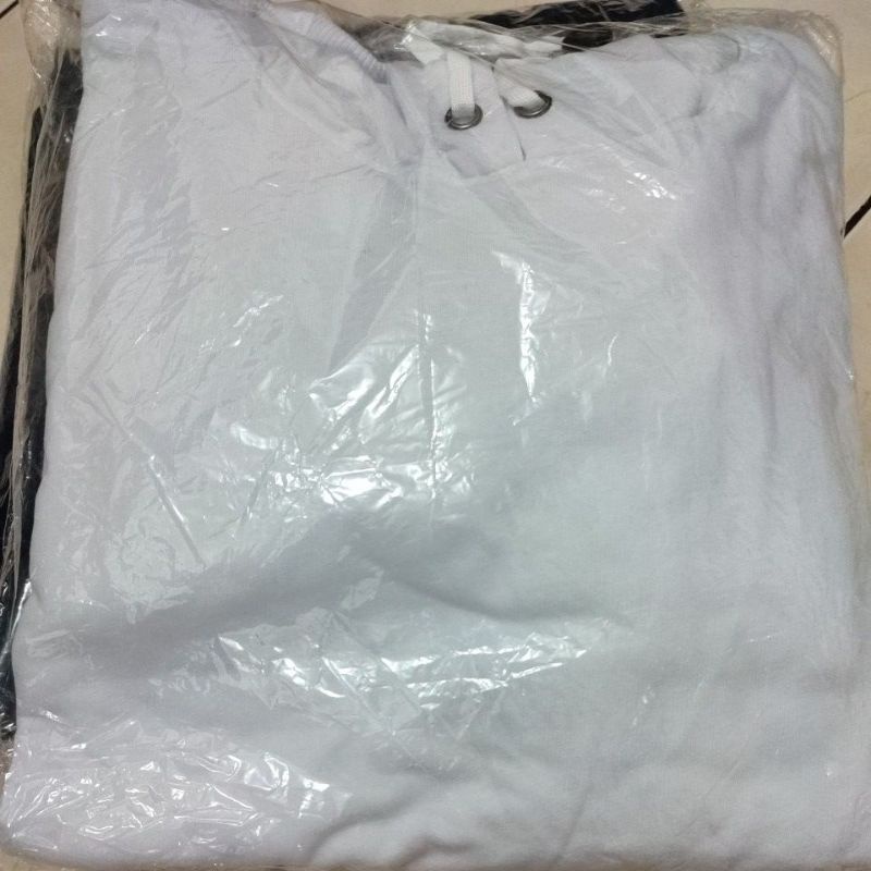 SWEATER HOODIE POLOS CEWEK COWOK FIT XL-Putih