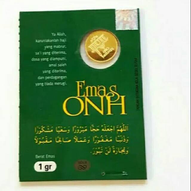 Logam Mulia Emas ONH Pegadaian 1 gram.