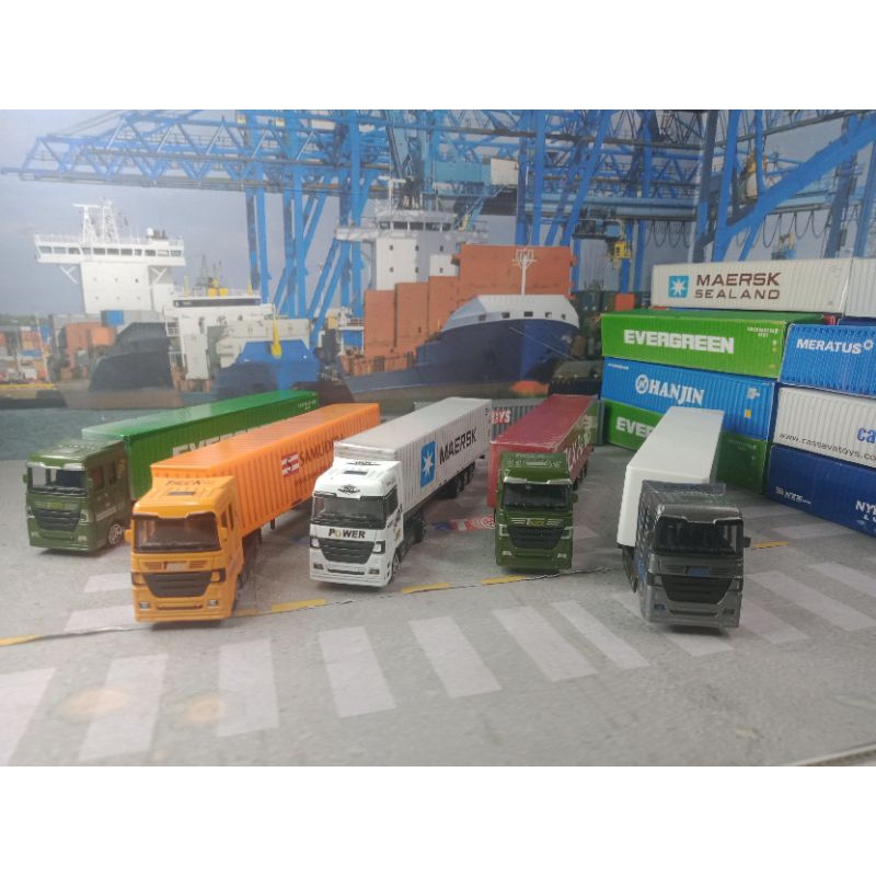 Custom Diecast Truck Container Miniatur truck 40 feet scala 87