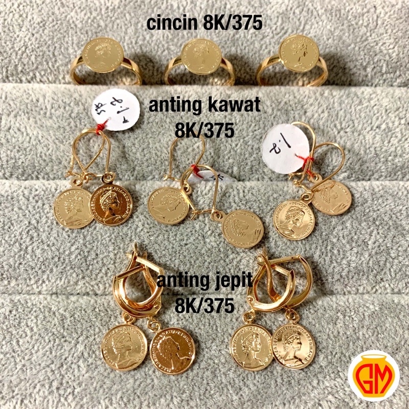 Cincin Gelang Anting Koin Dolar Dinar STW 375 8K