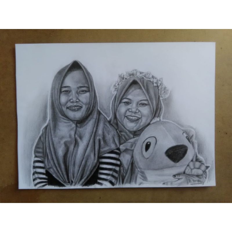 lukisan wajah hitam putih