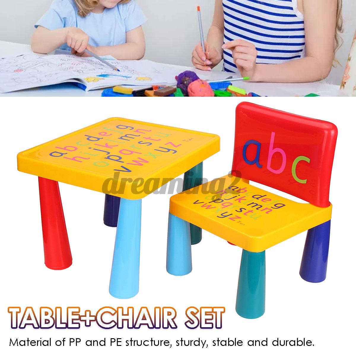 Desk Chair Kids Table Set Play Study Children Activity Writing Student Furniture Shopee Indonesia