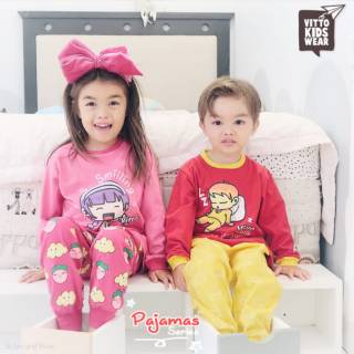 Piyama anak  Piyama Vitto  kidswear  size 2T 10 T baju  