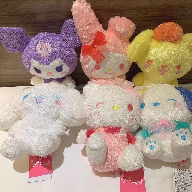 11cm Boneka Kuromi My Melody Plush Keychain Soft Mini Stuffed Doll Handbag Backpack Pendant