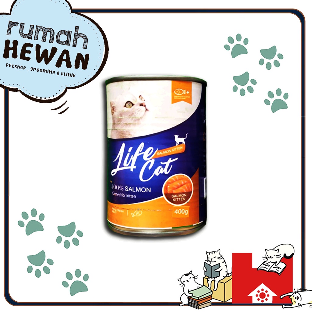 Lifecat kaleng 400gr Kitten &amp; Adult - Makanan Kucing Basah Life Cat Kaleng 400 gr