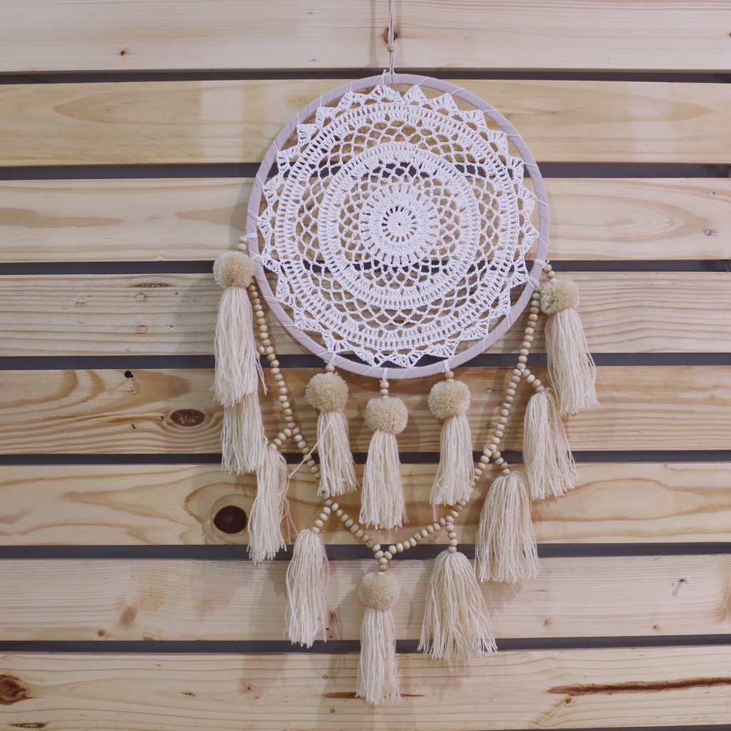 Kamilastorindo Dream Catcher D 32CM Wall Hanging Tali Rajut Cantik Elegant Dekorasi Rumah Boho Estetik KHD