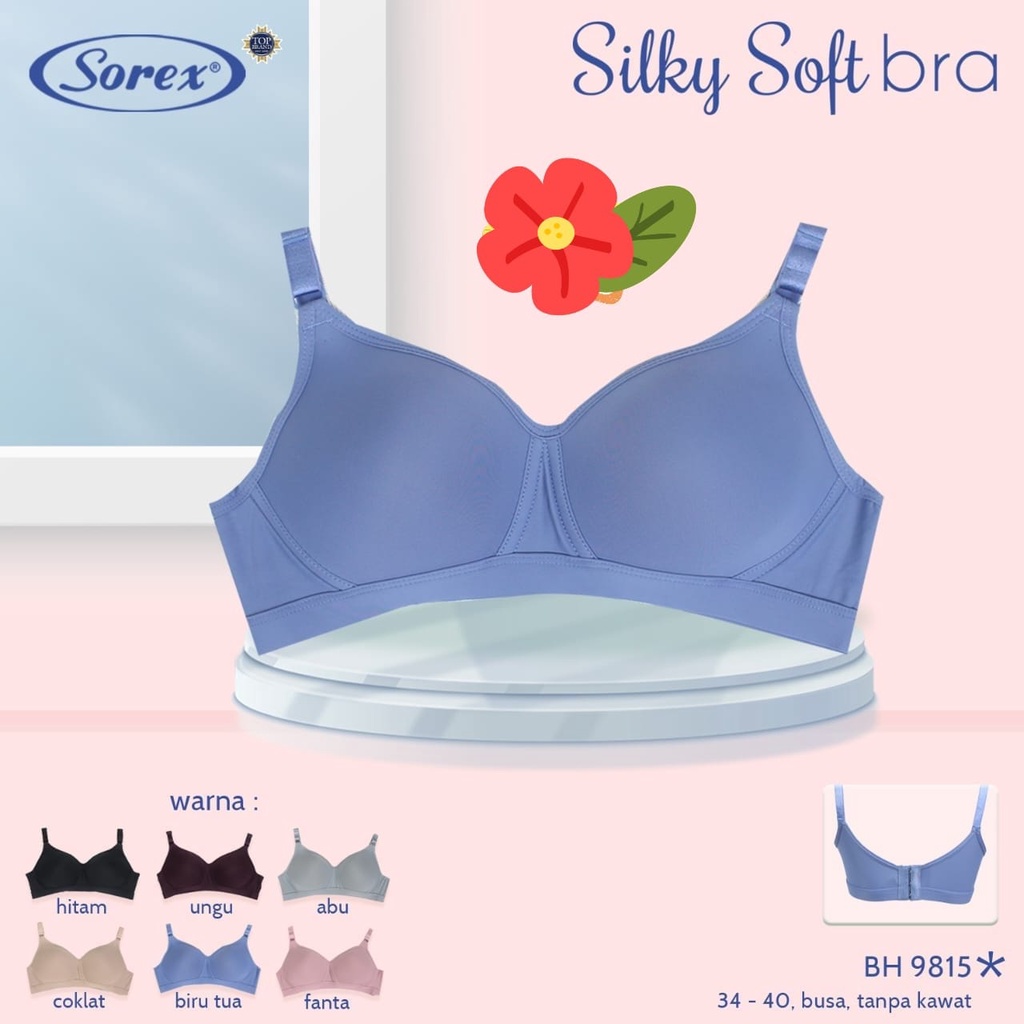 Bra Sorex Wanita Silky Soft Bra Tanpa Kawat - 9815
