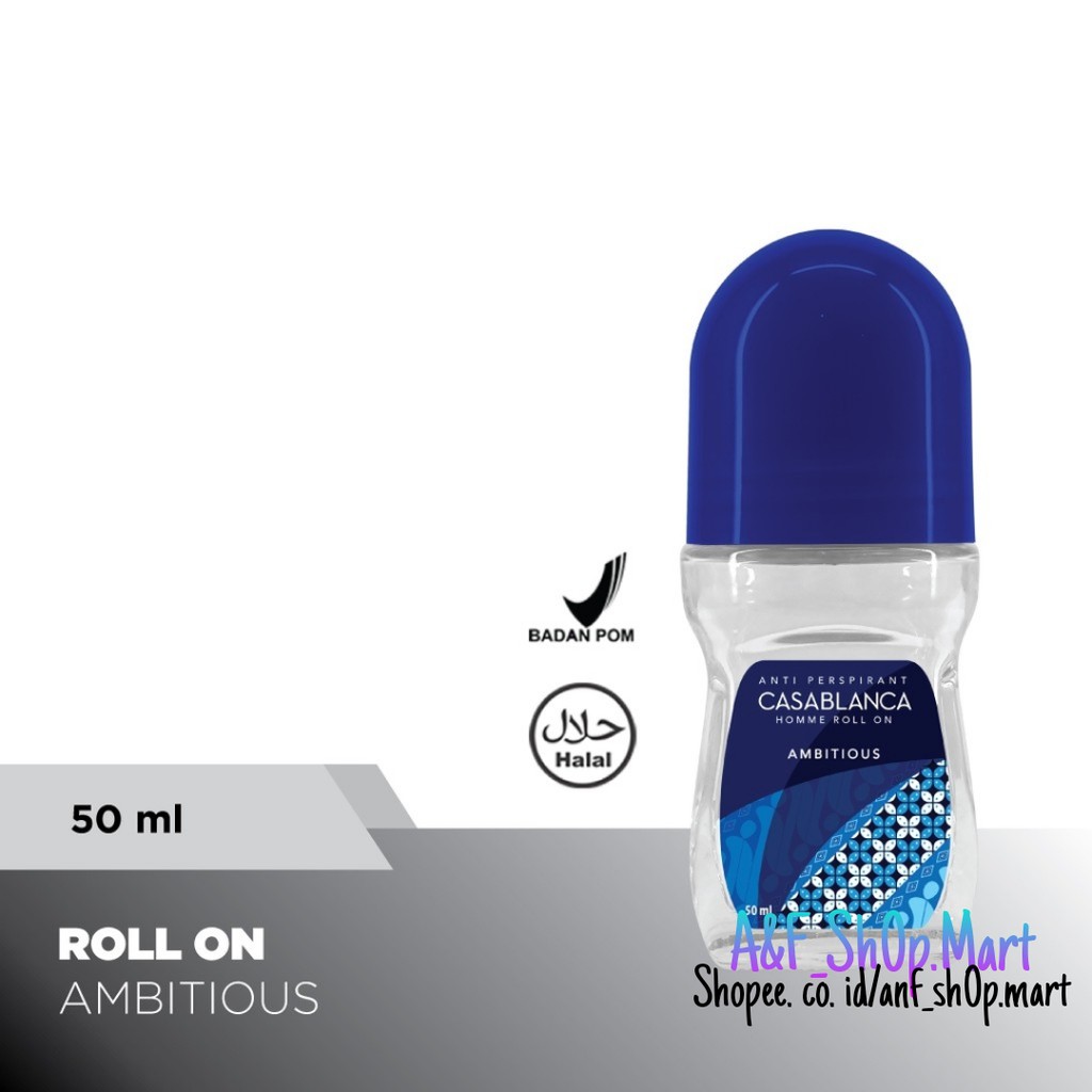 Casablanca Deodoran Roll On Blue Ambitious - 50ml