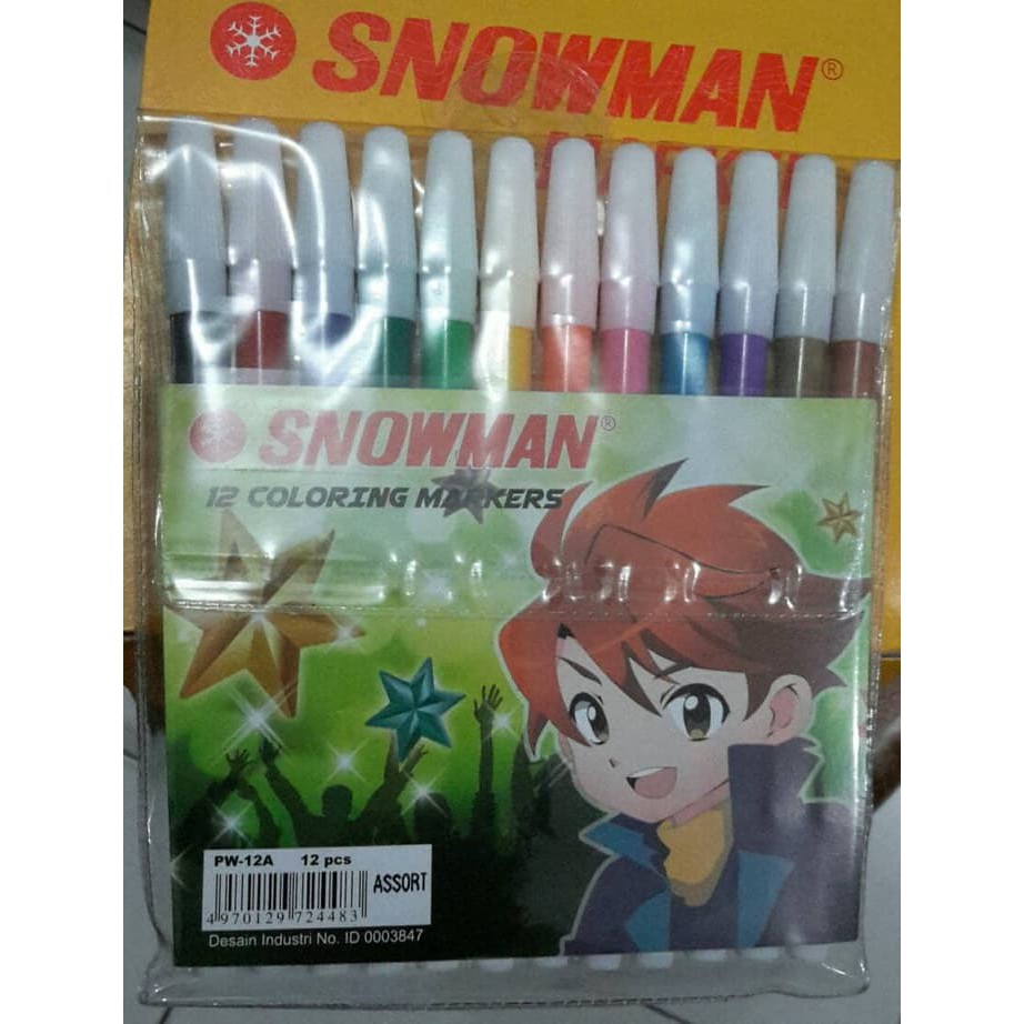 

Snowman spidol kecil 12 warna